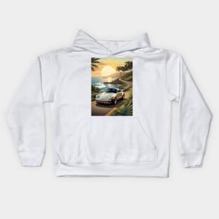 German Classic Car Sea Side Poster Kids Hoodie